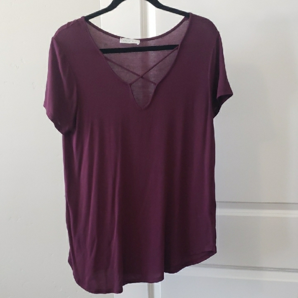 Women's Purple V-Neck Top